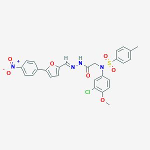 molecular formula C27H23ClN4O7S B298854 N-(3-chloro-4-methoxyphenyl)-N-(2-{2-[(5-{4-nitrophenyl}-2-furyl)methylene]hydrazino}-2-oxoethyl)-4-methylbenzenesulfonamide 