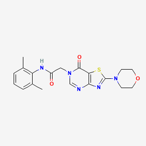 molecular formula C19H21N5O3S B2988543 N-(2,6-dimethylphenyl)-2-(2-morpholino-7-oxothiazolo[4,5-d]pyrimidin-6(7H)-yl)acetamide CAS No. 1223927-16-9