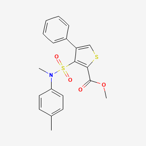 molecular formula C20H19NO4S2 B2988550 3-{[甲基(4-甲苯基)氨基]磺酰基}-4-苯硫代吩-2-甲酸甲酯 CAS No. 1982158-64-4