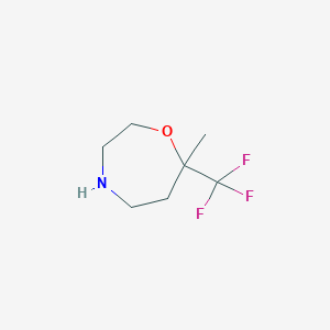 molecular formula C7H12F3NO B2988553 7-Methyl-7-(trifluoromethyl)-1,4-oxazepane CAS No. 2241139-78-4