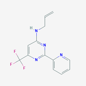 molecular formula C13H11F3N4 B2988556 N-allyl-2-(2-pyridinyl)-6-(trifluoromethyl)-4-pyrimidinamine CAS No. 338418-22-7