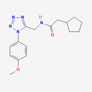 molecular formula C16H21N5O2 B2988565 2-cyclopentyl-N-((1-(4-methoxyphenyl)-1H-tetrazol-5-yl)methyl)acetamide CAS No. 897614-53-8