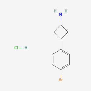 molecular formula C10H13BrClN B2988566 3-(4-Bromophenyl)cyclobutan-1-amine hydrochloride CAS No. 1807896-07-6