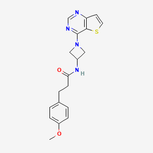 molecular formula C19H20N4O2S B2988572 3-(4-Methoxyphenyl)-N-(1-thieno[3,2-d]pyrimidin-4-ylazetidin-3-yl)propanamide CAS No. 2380193-36-0
