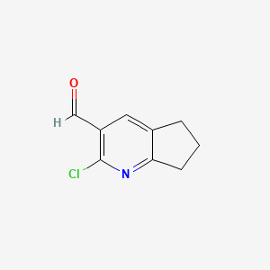 molecular formula C9H8ClNO B2988573 2-Chloro-6,7-dihydro-5H-cyclopenta[b]pyridine-3-carbaldehyde CAS No. 1547080-68-1