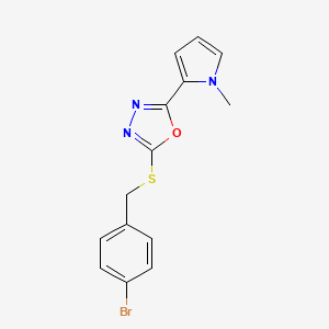 2-[(4-bromobenzyl)sulfanyl]-5-(1-methyl-1H-pyrrol-2-yl)-1,3,4-oxadiazole