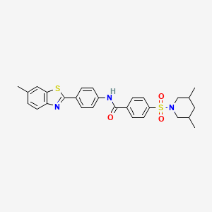4-((3,5-dimethylpiperidin-1-yl)sulfonyl)-N-(4-(6-methylbenzo[d]thiazol-2-yl)phenyl)benzamide