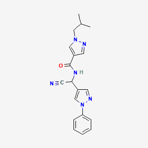 N-[Cyano-(1-phenylpyrazol-4-yl)methyl]-1-(2-methylpropyl)pyrazole-4-carboxamide