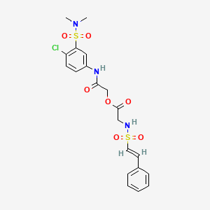 molecular formula C20H22ClN3O7S2 B2988583 [2-[4-chloro-3-(dimethylsulfamoyl)anilino]-2-oxoethyl] 2-[[(E)-2-phenylethenyl]sulfonylamino]acetate CAS No. 731828-82-3