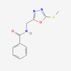 N-[(5-methylsulfanyl-1,3,4-oxadiazol-2-yl)methyl]benzamide