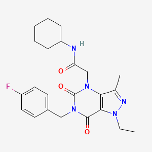 N-cyclohexyl-2-(1-ethyl-6-(4-fluorobenzyl)-3-methyl-5,7-dioxo-6,7-dihydro-1H-pyrazolo[4,3-d]pyrimidin-4(5H)-yl)acetamide