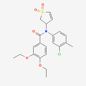 N-(3-chloro-4-methylphenyl)-N-(1,1-dioxido-2,3-dihydrothiophen-3-yl)-3,4-diethoxybenzamide