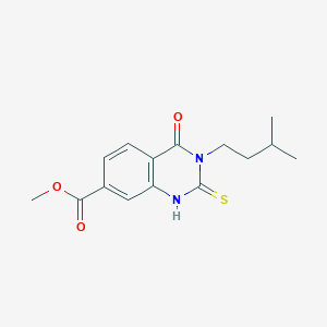 Methyl 3-(3-methylbutyl)-4-oxo-2-sulfanylidene-1H-quinazoline-7-carboxylate