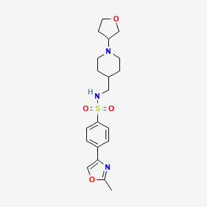 molecular formula C20H27N3O4S B2988597 4-(2-methyloxazol-4-yl)-N-((1-(tetrahydrofuran-3-yl)piperidin-4-yl)methyl)benzenesulfonamide CAS No. 2034290-65-6