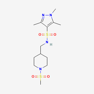 1,3,5-trimethyl-N-((1-(methylsulfonyl)piperidin-4-yl)methyl)-1H-pyrazole-4-sulfonamide