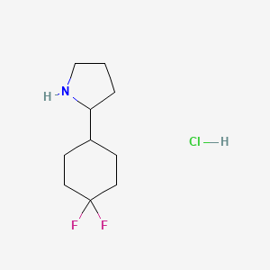 molecular formula C10H18ClF2N B2988603 2-(4,4-Difluorocyclohexyl)pyrrolidine;hydrochloride CAS No. 2470435-01-7