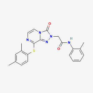 molecular formula C22H21N5O2S B2988606 2-{8-[(2,4-dimethylphenyl)sulfanyl]-3-oxo[1,2,4]triazolo[4,3-a]pyrazin-2(3H)-yl}-N-(2-methylphenyl)acetamide CAS No. 1251593-05-1