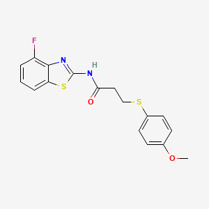 molecular formula C17H15FN2O2S2 B2988617 N-(4-fluorobenzo[d]thiazol-2-yl)-3-((4-methoxyphenyl)thio)propanamide CAS No. 942007-12-7