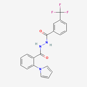 molecular formula C19H14F3N3O2 B2988621 2-(1H-吡咯-1-基)-N'-[3-(三氟甲基)苯甲酰]苯甲酰肼 CAS No. 478063-02-4
