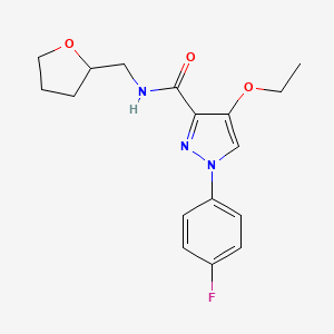 B2988627 4-ethoxy-1-(4-fluorophenyl)-N-((tetrahydrofuran-2-yl)methyl)-1H-pyrazole-3-carboxamide CAS No. 1170402-42-2