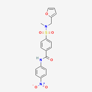molecular formula C19H17N3O6S B2988629 4-[呋喃-2-基甲基(甲基)磺酰氨基]-N-(4-硝基苯基)苯甲酰胺 CAS No. 899735-23-0
