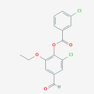molecular formula C16H12Cl2O4 B2988639 2-Chloro-6-ethoxy-4-formylphenyl 3-chlorobenzoate CAS No. 431940-63-5