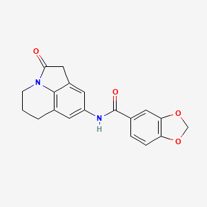 molecular formula C19H16N2O4 B2988640 N-(2-oxo-2,4,5,6-tetrahydro-1H-pyrrolo[3,2,1-ij]quinolin-8-yl)benzo[d][1,3]dioxole-5-carboxamide CAS No. 898410-77-0