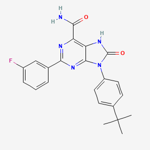 molecular formula C22H20FN5O2 B2988641 9-(4-叔丁基苯基)-2-(3-氟苯基)-8-氧代-7H-嘌呤-6-甲酰胺 CAS No. 898442-15-4