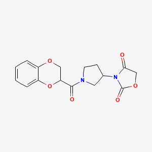 3-(1-(2,3-Dihydrobenzo[b][1,4]dioxine-2-carbonyl)pyrrolidin-3-yl)oxazolidine-2,4-dione
