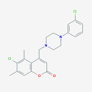 6-Chloro-4-[[4-(3-chlorophenyl)piperazin-1-yl]methyl]-5,7-dimethylchromen-2-one