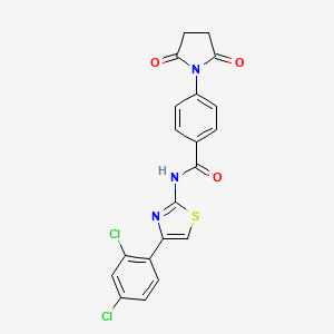 molecular formula C20H13Cl2N3O3S B2988649 N-(4-(2,4-dichlorophenyl)thiazol-2-yl)-4-(2,5-dioxopyrrolidin-1-yl)benzamide CAS No. 477568-94-8