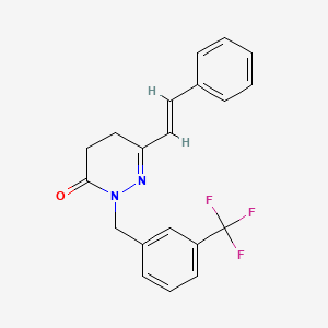 molecular formula C20H17F3N2O B2988657 6-styryl-2-[3-(trifluoromethyl)benzyl]-4,5-dihydro-3(2H)-pyridazinone CAS No. 303146-66-9