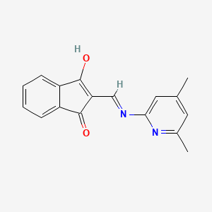 molecular formula C17H14N2O2 B2988667 2-(((4,6-Dimethyl-2-pyridyl)amino)methylene)indane-1,3-dione CAS No. 1022096-40-7