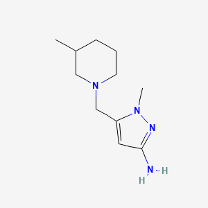 molecular formula C11H20N4 B2988668 1-methyl-5-[(3-methylpiperidin-1-yl)methyl]-1H-pyrazol-3-amine CAS No. 1856063-30-3