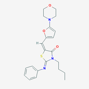 molecular formula C22H25N3O3S B298867 3-Butyl-5-{[5-(4-morpholinyl)-2-furyl]methylene}-2-(phenylimino)-1,3-thiazolidin-4-one 
