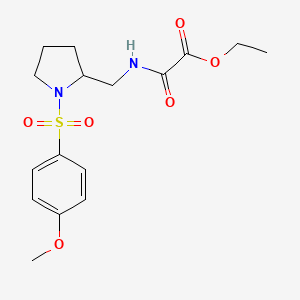 molecular formula C16H22N2O6S B2988673 Ethyl 2-(((1-((4-methoxyphenyl)sulfonyl)pyrrolidin-2-yl)methyl)amino)-2-oxoacetate CAS No. 896289-89-7
