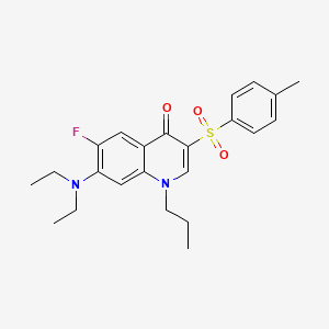 molecular formula C23H27FN2O3S B2988675 7-(diethylamino)-6-fluoro-1-propyl-3-tosylquinolin-4(1H)-one CAS No. 892763-33-6