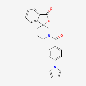 molecular formula C23H20N2O3 B2988677 1'-(4-(1H-吡咯-1-基)苯甲酰)-3H-螺[异苯并呋喃-1,3'-哌啶]-3-酮 CAS No. 1706069-62-6