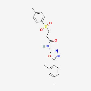 N-(5-(2,4-dimethylphenyl)-1,3,4-oxadiazol-2-yl)-3-tosylpropanamide