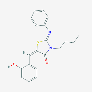molecular formula C20H20N2O2S B298868 (2E,5E)-3-butyl-5-(2-hydroxybenzylidene)-2-(phenylimino)-1,3-thiazolidin-4-one 