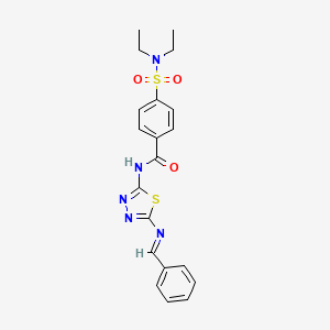 (E)-N-(5-(benzylideneamino)-1,3,4-thiadiazol-2-yl)-4-(N,N-diethylsulfamoyl)benzamide