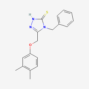 molecular formula C18H19N3OS B2988686 4-benzyl-5-[(3,4-dimethylphenoxy)methyl]-4H-1,2,4-triazole-3-thiol CAS No. 345991-51-7