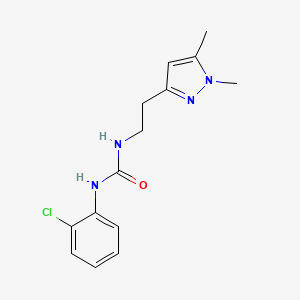 molecular formula C14H17ClN4O B2988692 1-(2-氯苯基)-3-(2-(1,5-二甲基-1H-吡唑-3-基)乙基)脲 CAS No. 2034477-92-2