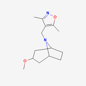 molecular formula C14H22N2O2 B2988695 4-(((1R,5S)-3-methoxy-8-azabicyclo[3.2.1]octan-8-yl)methyl)-3,5-dimethylisoxazole CAS No. 2109046-27-5