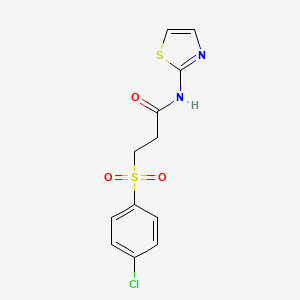 3-(4-chlorobenzenesulfonyl)-N-(1,3-thiazol-2-yl)propanamide