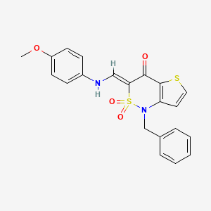(3Z)-1-benzyl-3-{[(4-methoxyphenyl)amino]methylidene}-1H-thieno[3,2-c][1,2]thiazin-4(3H)-one 2,2-dioxide