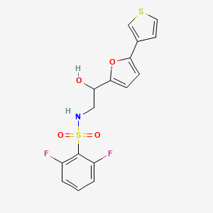 2,6-difluoro-N-(2-hydroxy-2-(5-(thiophen-3-yl)furan-2-yl)ethyl)benzenesulfonamide