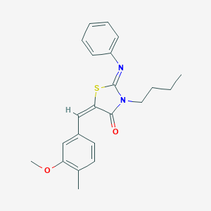 molecular formula C22H24N2O2S B298872 3-Butyl-5-(3-methoxy-4-methylbenzylidene)-2-(phenylimino)-1,3-thiazolidin-4-one 
