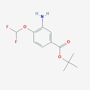 molecular formula C12H15F2NO3 B2988727 Tert-butyl 3-amino-4-(difluoromethoxy)benzoate CAS No. 2248368-79-6