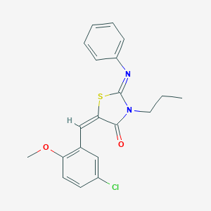 molecular formula C20H19ClN2O2S B298873 5-(5-Chloro-2-methoxybenzylidene)-2-(phenylimino)-3-propyl-1,3-thiazolidin-4-one 